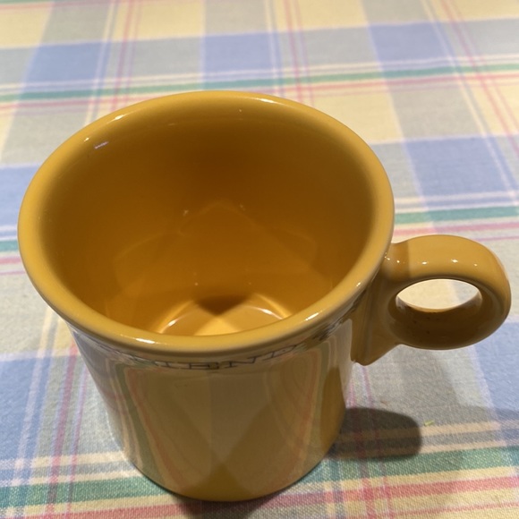 Fiestaware yellow mug with “Best Friend” around top with dogs and dog bone - Picture 4 of 7